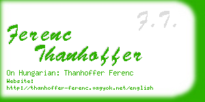 ferenc thanhoffer business card